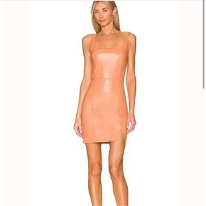 n:PHILANTHROPY Peach Leather Mini Dress